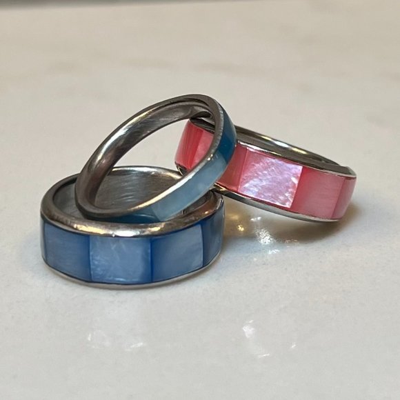 Silver Stacking Rings - Set of 3 Southwest Handmade Artisan Rings - Picture 7 of 16